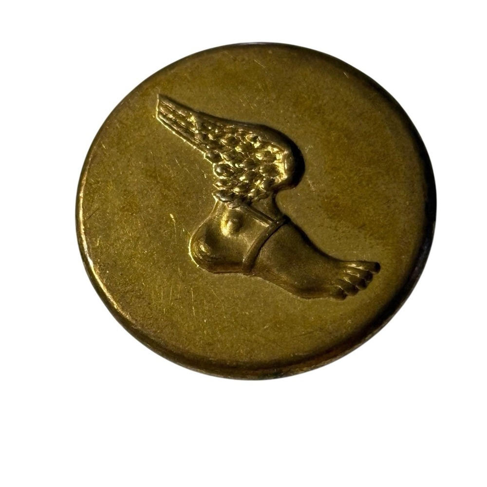 VTG Winged Foot Waterbury Button Co Buttons Brass Military Uniform Conn Set Of 2 - Picture 6 of 10